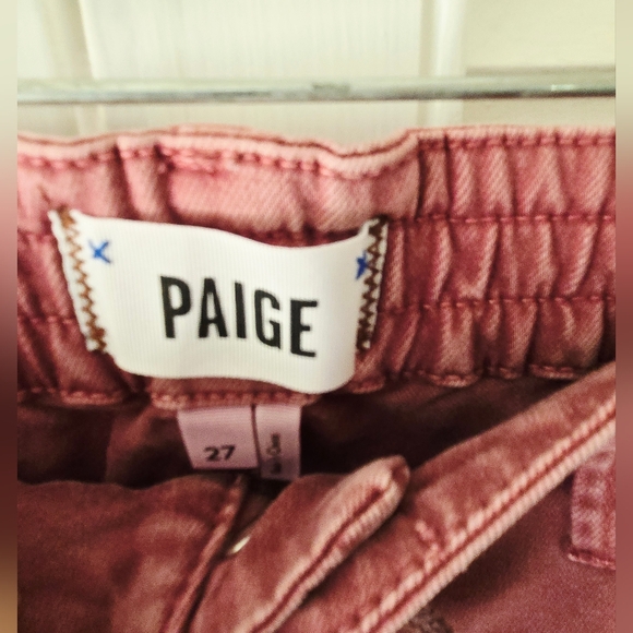 PAIGE Christy Raspberry Drawstring Pants 27 - Picture 8 of 10